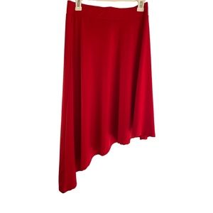 Sharagano Asymmetrical Red Flowy Skirt